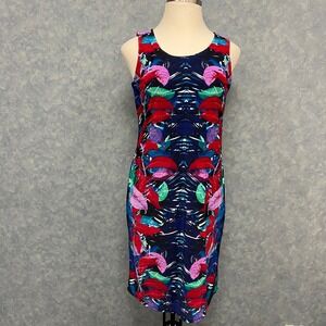 Dana Buchman Sleeveless Sheath Dress Colorful Print Casual Summer L
